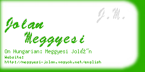 jolan meggyesi business card